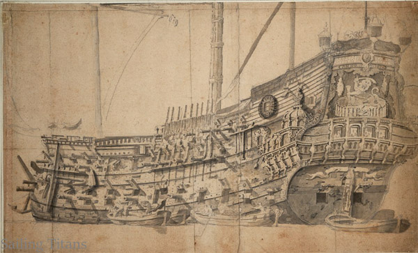 Eendracht build in 1658 painted by  WvV the Younger