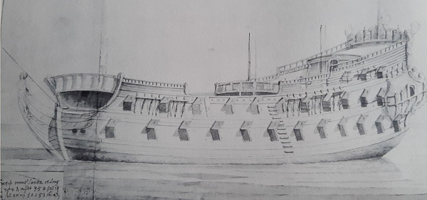 Omlandia build in 1654 painted by WvV the Elder