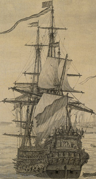 Oosterwijk Huis te build in 1653 painted by  WvV the Elder