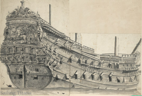 Prins te Paard build in 1658 painted by WvV the Younger