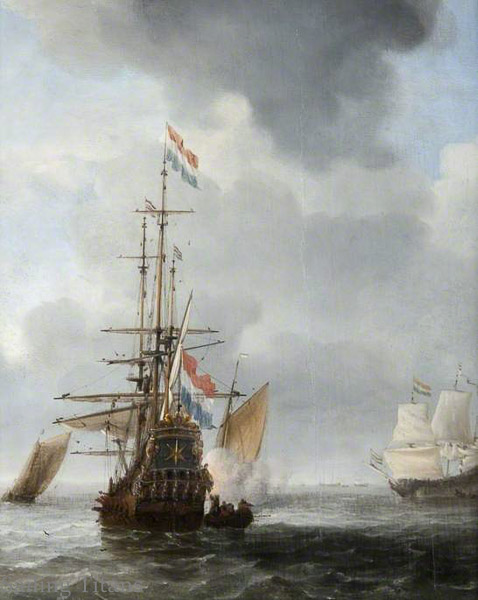 Ster build in 1644 painted by WvV the YoungerThe Dutch Man-of-War 'Star' at Anchor