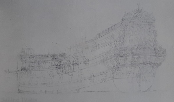 Tromp build in 1654 painted by WvV the Elder