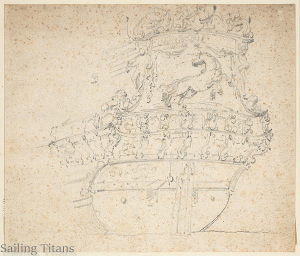 Witte Eenhoorn build in 1636 painted by WvV the Younger