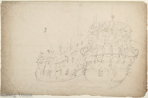 Zwaan build in 1673 painted by WvV the Younger